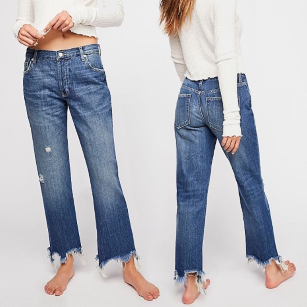 FREE PEOPLE Maggie Mid-Rise Straight Jean Size 27